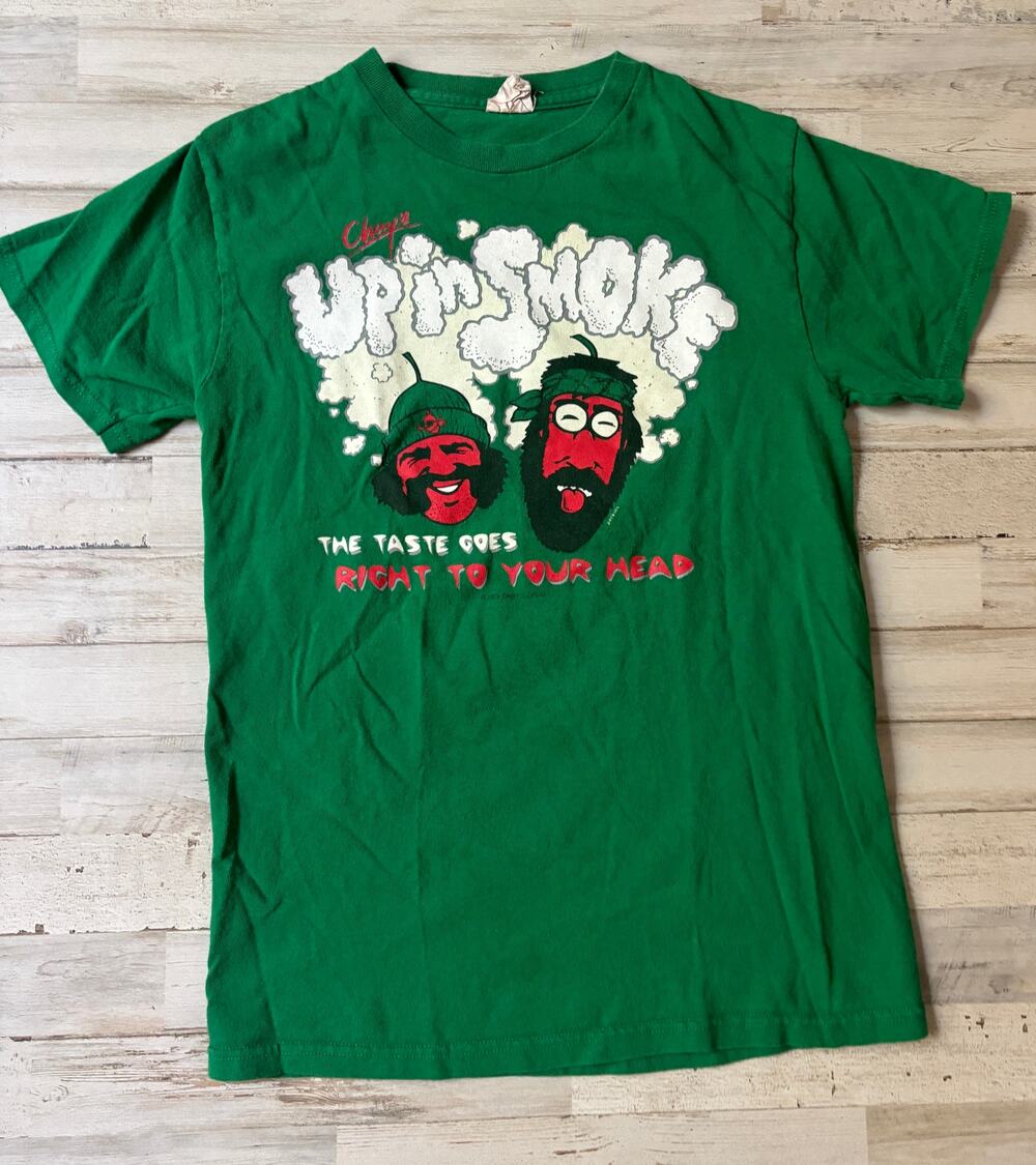 CHUY'S Restaurant Up in Smoke Funny Tee sz XS